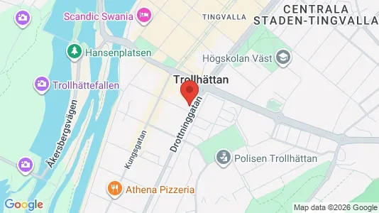 Kontorslokaler att hyra i Trollhättan - kort over placeringen