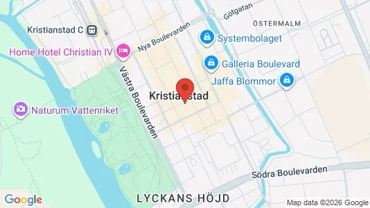 Affärslokaler att hyra i Kristianstad - kort over placeringen