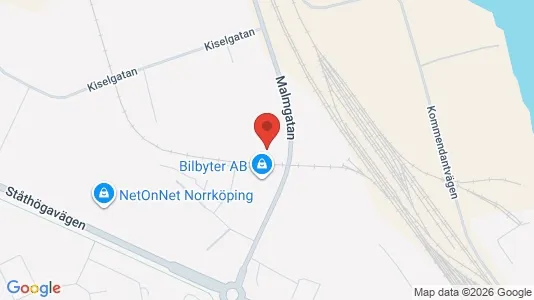 Affärslokaler att hyra i Norrköping - kort over placeringen