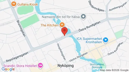 Kontorslokaler att hyra i Nyköping - kort over placeringen