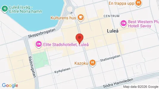 Affärslokaler att hyra i Luleå - kort over placeringen
