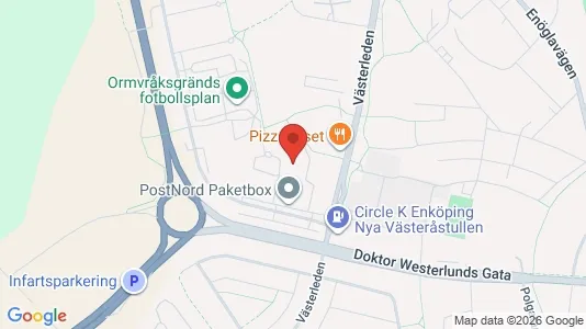 Kontorslokaler att hyra i Enköping - kort over placeringen