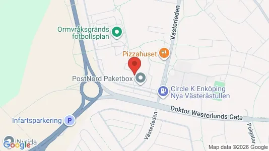 Kontorslokaler att hyra i Enköping - kort over placeringen