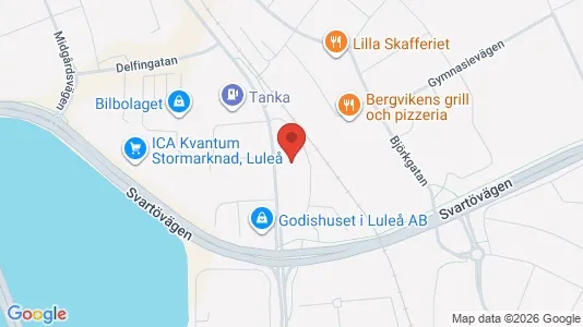 Kontorslokaler att hyra i Luleå - kort over placeringen