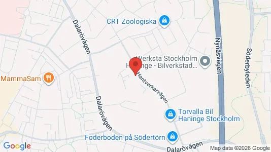 Affärslokaler att hyra i Haninge - kort over placeringen