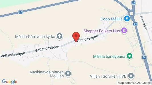 Affärslokaler till försäljning i Hultsfred - kort over placeringen