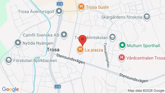 Affärslokaler att hyra i Trosa - kort over placeringen
