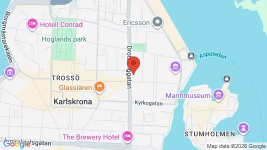 Kontorslokaler att hyra i Karlskrona - kort over placeringen