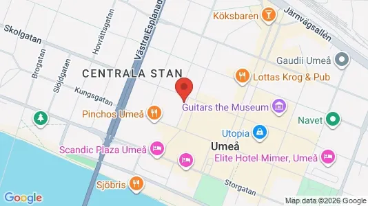 Affärslokaler att hyra i Umeå - kort over placeringen