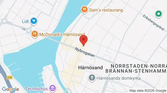 Kontorslokaler att hyra i Härnösand - kort over placeringen
