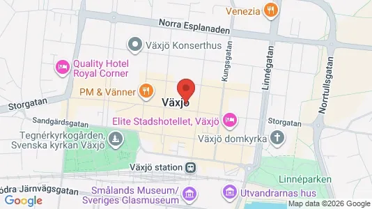 Affärslokaler att hyra i Växjö - kort over placeringen