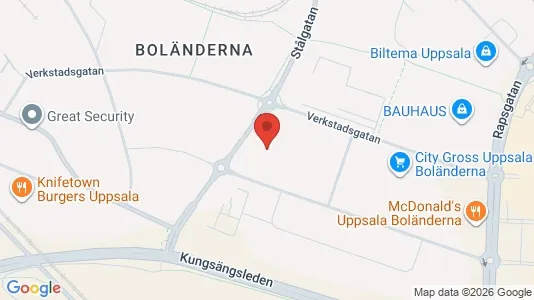 Kontorslokaler att hyra i Uppsala - kort over placeringen