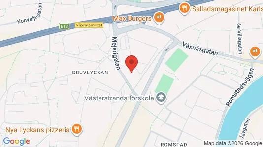 Industrilokaler att hyra i Karlstad - kort over placeringen