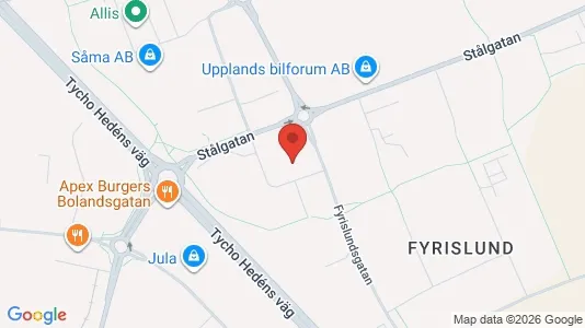 Affärslokaler att hyra i Uppsala - kort over placeringen
