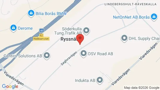 Kontorslokaler att hyra i Borås - kort over placeringen