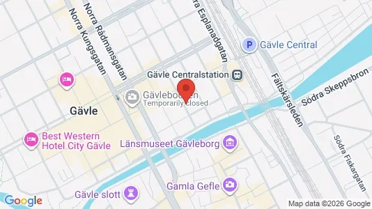 Affärslokaler att hyra i Gävle - kort over placeringen