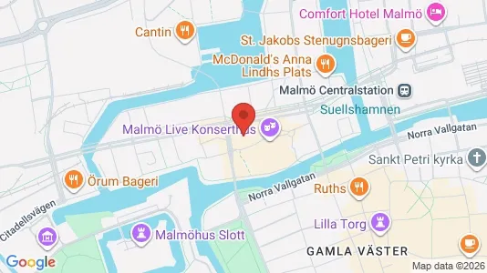 Kontorslokaler att hyra i Malmö Centrum - kort over placeringen