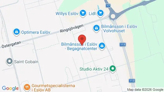 Affärslokaler att hyra i Eslöv - kort over placeringen