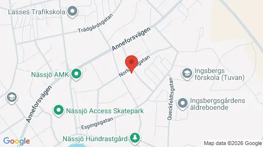Affärslokaler till försäljning i Nässjö - kort over placeringen