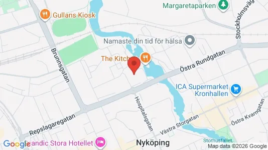 Kontorslokaler att hyra i Nyköping - kort over placeringen
