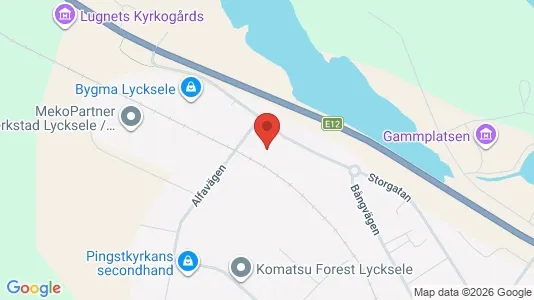 Affärslokaler att hyra i Lycksele - Bild från Google Street View