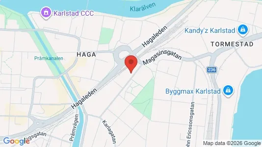 Affärslokaler att hyra i Karlstad - kort over placeringen