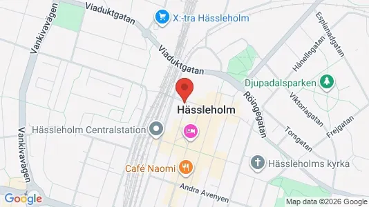Affärslokaler att hyra i Hässleholm - kort over placeringen