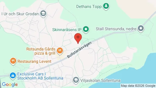 Lagerlokaler att hyra i Sollentuna - kort over placeringen