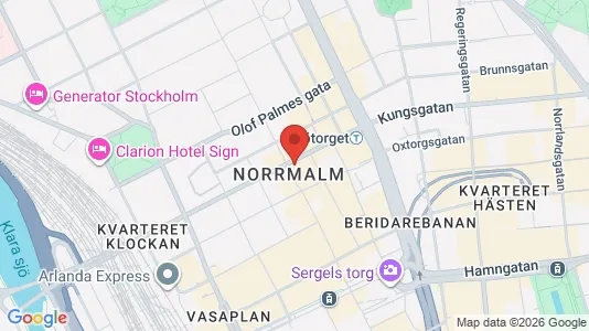 Kontorslokaler att hyra i Stockholm Innerstad - kort over placeringen