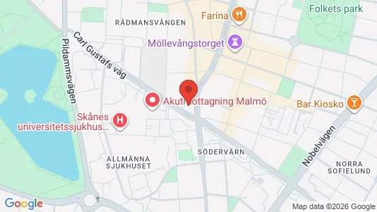 Kontorslokaler att hyra i Malmö Centrum - kort over placeringen
