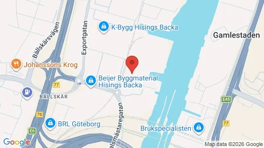 Lagerlokaler att hyra i Göteborg Östra - kort over placeringen