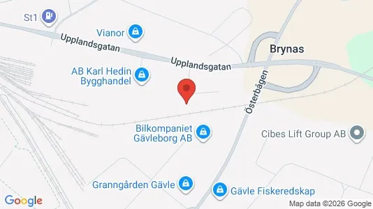 Affärslokaler att hyra i Gävle - kort over placeringen