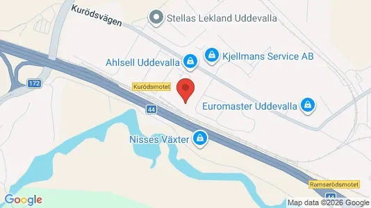 Affärslokaler att hyra i Uddevalla - kort over placeringen