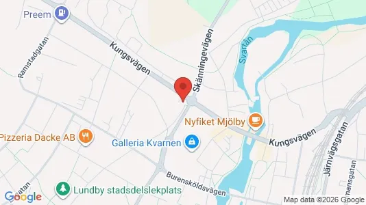 Affärslokaler att hyra i Mjölby - kort over placeringen
