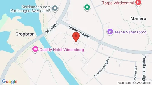 Affärslokaler att hyra i Vänersborg - kort over placeringen