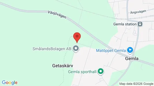 Fastighetsmarker till försäljning i Växjö - kort over placeringen