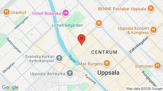 Affärslokaler att hyra i Uppsala - kort over placeringen