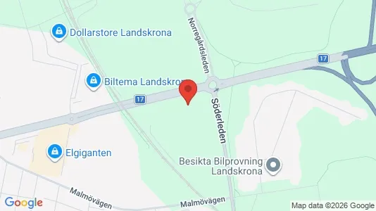 Affärslokaler att hyra i Landskrona - kort over placeringen