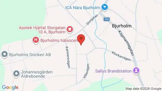 Affärslokaler till försäljning i Bjurholm - kort over placeringen