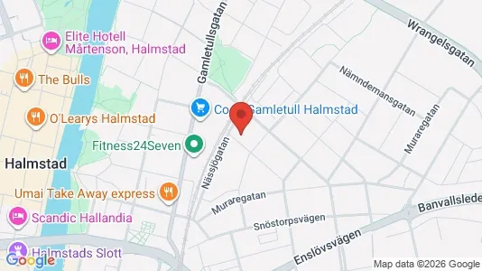 Kontorslokaler att hyra i Halmstad - kort over placeringen