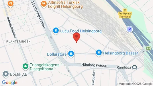 Lagerlokaler att hyra i Helsingborg - kort over placeringen