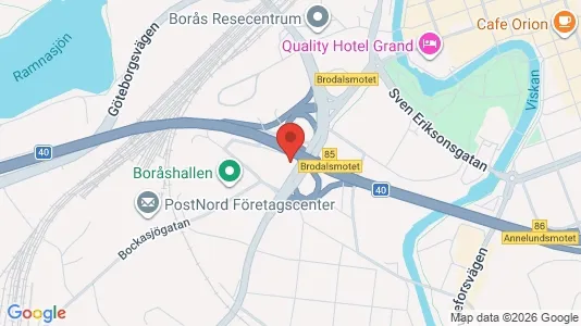 Affärslokaler att hyra i Borås - kort over placeringen