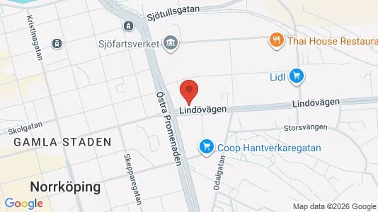 Kontorslokaler att hyra i Norrköping - kort over placeringen