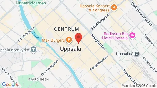 Kontorslokaler att hyra i Uppsala - kort over placeringen