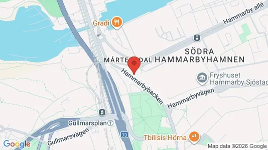 Kontorslokaler att hyra i Hammarbyhamnen - kort over placeringen