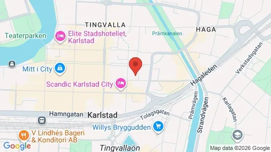 Kontorslokaler att hyra i Karlstad - kort over placeringen