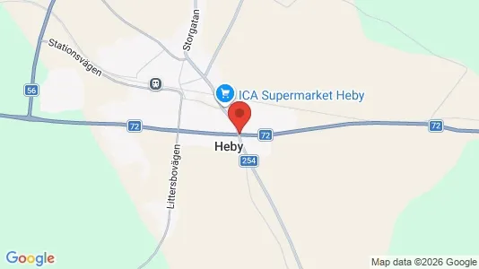 Affärslokaler till försäljning i Heby - kort over placeringen