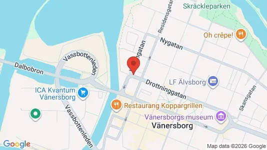 Affärslokaler att hyra i Vänersborg - kort over placeringen