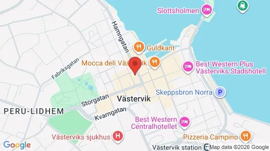 Kontorslokaler att hyra i Västervik - kort over placeringen