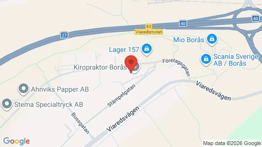 Affärslokaler att hyra i Borås - kort over placeringen